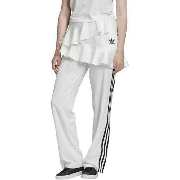 adidas Originals White Track Pants with Black Stripes - Picture 1 of 3